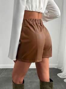 SHEIN Bruine, gesplitste, casual minirok voor dames