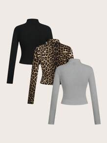 Muchica 女士立领长袖修身休闲上衣，日常穿着