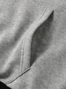 Manfinity Homme Men's Letter Print Long Sleeve Drawstring Hooded Sweatshirt For Autumn/Winter - Multicolor - View 7