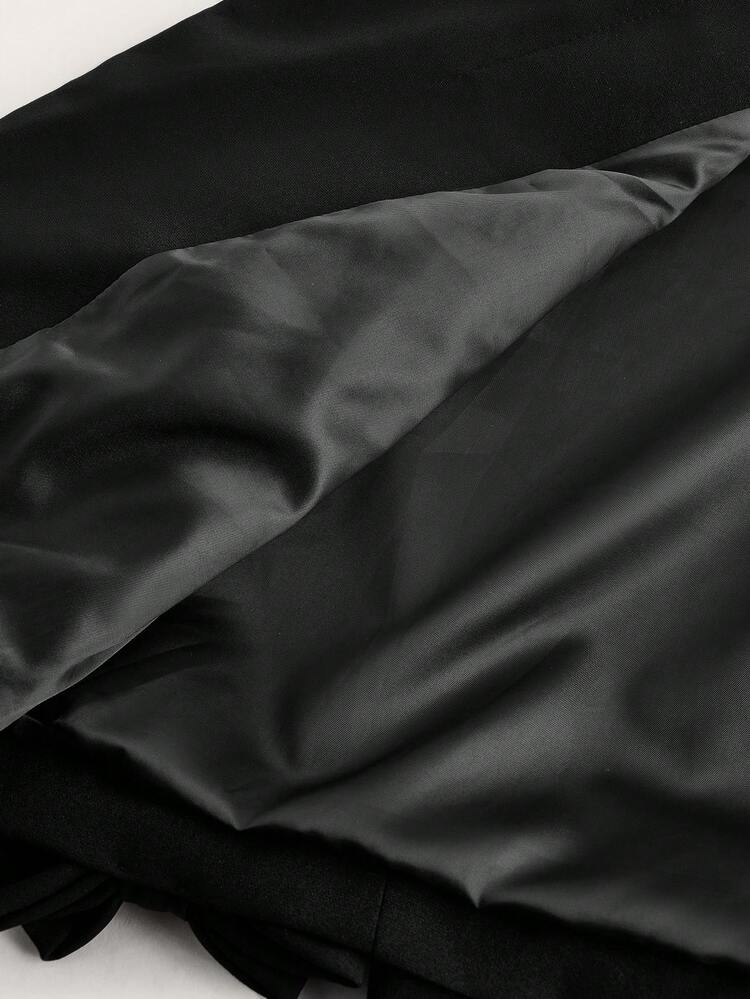 SHEIN Maija Blazer da donna alla moda e versatile, colore nero, con decorazione a fiocco, adatto per feste di Capodanno, San Valentino e altri eventi