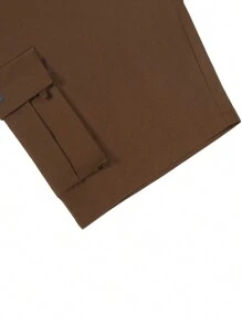 Manfinity EMRG Pantalones cortos tipo cargo para hombres con cintura con cordón y bolsillo de volteo, corte holgado