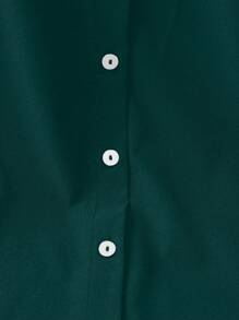 Calvaya Plus Size Color Block Peter Pan Collar Casual Shirt, Autumn