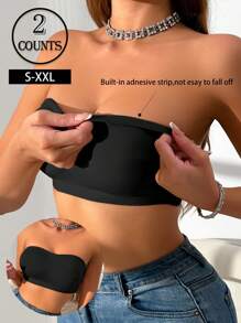 2 件套女士无钢圈交叉后背文胸