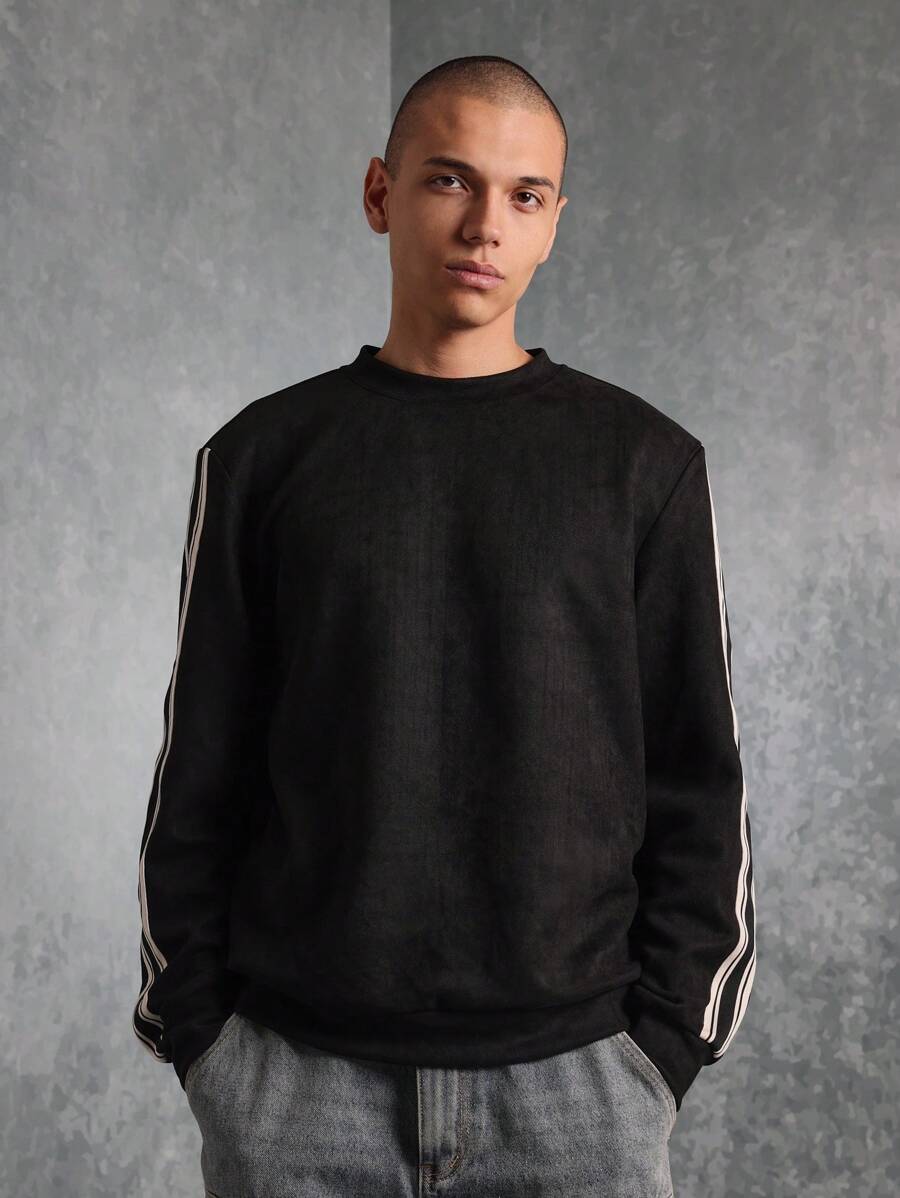 SUMWON Cozy Sweatshirt Slim Fit Casual Long Sleeve Sportswear Fleece Workout Active Athletic Classic Fall Winter Fashion Sweat Top - Black - View 1