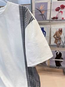 SHEIN 2pcs Set Teen Boy's Plaid Short Sleeve T-Shirt And Shorts Set;Spring Wear; Teen Boys' Clothing; Teen Boy' Jackets, Spring Back To School - Multicolor - View 4