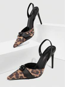 CUCCOO SZL Pointy Toe Leopard Print Furry Slip-On High Heel Pumps For Women - Multicolor - View 11