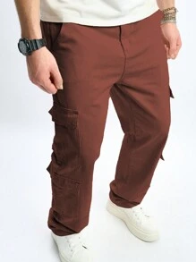 Manfinity EZcore Men's Cargo Pocket Straight Leg Loose Casual Jeans