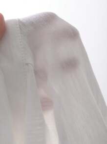 DAZY 女式常规领短袖中长休闲T恤学院风上衣 - 白色 - 查看 7