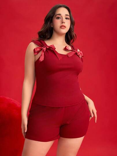 Kawaii طقم بيجامة ذات فرو وأربطة متحركة ذات أحجام كبيرة، رومانسي وناعم في عيد الحب