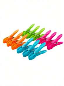SHEIN 24/48Pcs Colorful Plastic Clothespins Set – 73mm Heavy-Duty Spring Clips For Laundry, Socks, Towels & Clothes Drying | Strong Non-Slip Clothes Pegs For Indoor/Outdoor Use | Durable Air-Drying Clothespins (Random Colors, Bulk Pack)