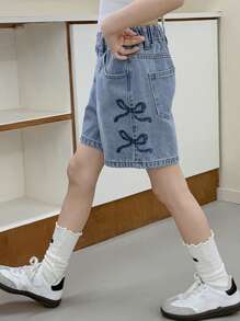 Dazy Kids 青少年女孩牛仔短裤 - 藍色 - 查看 5