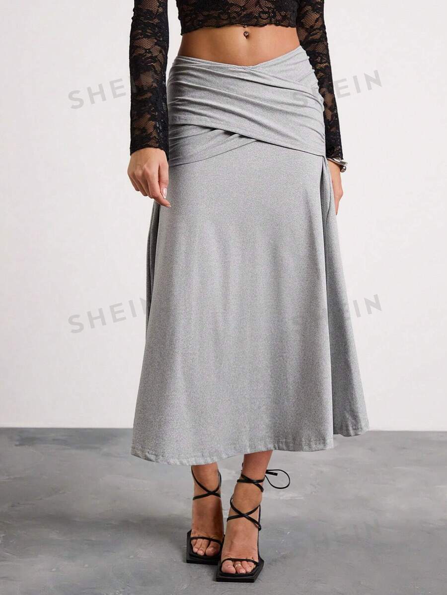 Glamine Falda larga plisada de estilo casual para mujer