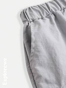 SHEIN Teen Girls Mountain Graphic Print Contrast Color Raglan Sleeve Top And Mini Skirt Casual 2 Pieces Set - Beige - View 7