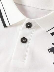 SHEIN Young Boy Classic Fashion Short Sleeve Polo Shirt 3-Piece Set, For Aged 4-7 Years, Suitable For Summer And Spring Wear,Holiday,Summer,Travel, School, Campus, College - Multicolor - View 4