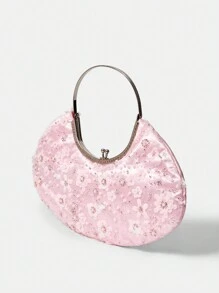 SHEIN Belle 时尚女士粉色手拿包，简约时尚休闲，适合日常使用 - 粉色 - 查看 2