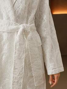 Anewsta Women's Elegant Solid Color Lace Pocket Design Trench Coat - Beige - View 5