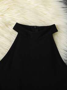 SHEIN Tween Girl 2 件套：纯色落肩开衫 + 纯色无袖连体裤，休闲