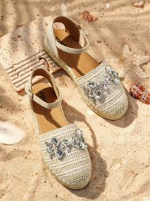 Styleloop 女士帆布一脚蹬乐福鞋，黑白拼接，休闲船鞋，厚底，流苏，透气，轻便，百搭低跟休闲鞋 - 米色 - 查看 1