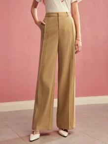 MOTF PREMIUM PRESS CREASE TAILORED SUIT PANTS, WIDE LEG PANTS,SPRING/SUMMER - Khaki - View 9