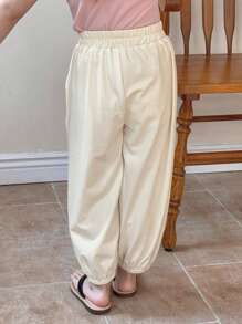 DAZY Young Girl Solid Color Drawstring Ankle Pants, Casual/Resort Style