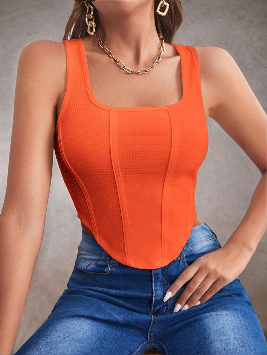 SHEIN BAE Tank Top mit eckigem Ausschnitt, Zipfelsaum