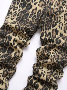 Manfinity LEGND Plus Size Men's Pockets Leopard Print Casual Jeans - Multicolor - View 3