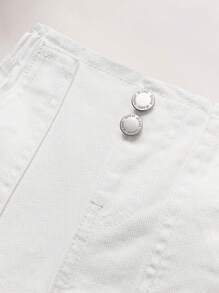 SHEIN Baby Girl Casual Versatile Solid Color Denim Jeans