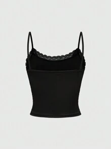 ROMWE Goth Savage Y2K Cherry Leopard Print Cami And Shorts Pajama Set - Black - View 8