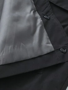 ROMWE MEN Men's Solid Color Single-Breasted Cargo Casual Loose Fit Utility Vest - Black - View 8