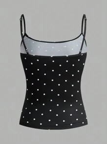 Muchica 夏季女士多色针织吊带背心，波尔卡圆点简约休闲时尚，适合日常穿着 - 彩色 - 查看 8