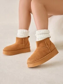 CUCCOO CURVES Plus Size & Width Thick Sole Fashion Warm Snow Boots, Autumn/Winter