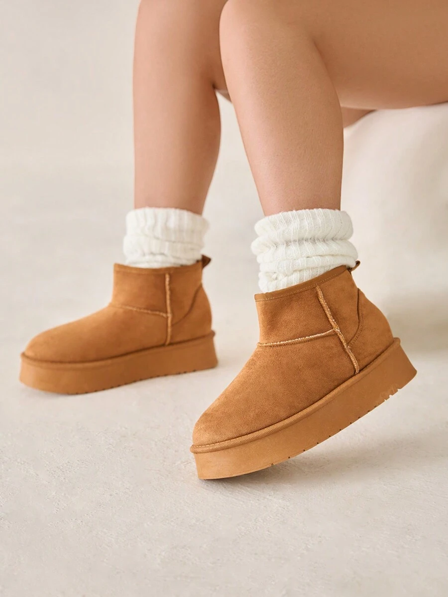 CUCCOO CURVES Plus Size & Width Thick Sole Fashion Warm Snow Boots, Autumn/Winter