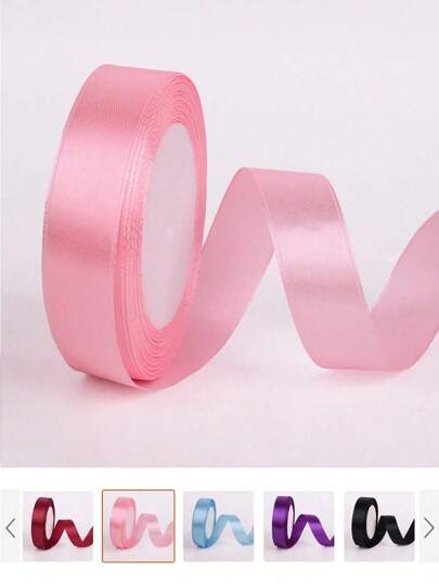 SHEIN 1 Roll Of 2Cm*22M Satin Ribbon Bows, Multiple Colors Perfect For Bows, Weddings, Gift Packaging, Jewelry Accessories, Parties, Festivals, Cake And Baking Decorations, Gift Boxes, Bouquets, Bookmarks, Creative Sewing Essentials, Home Decoration