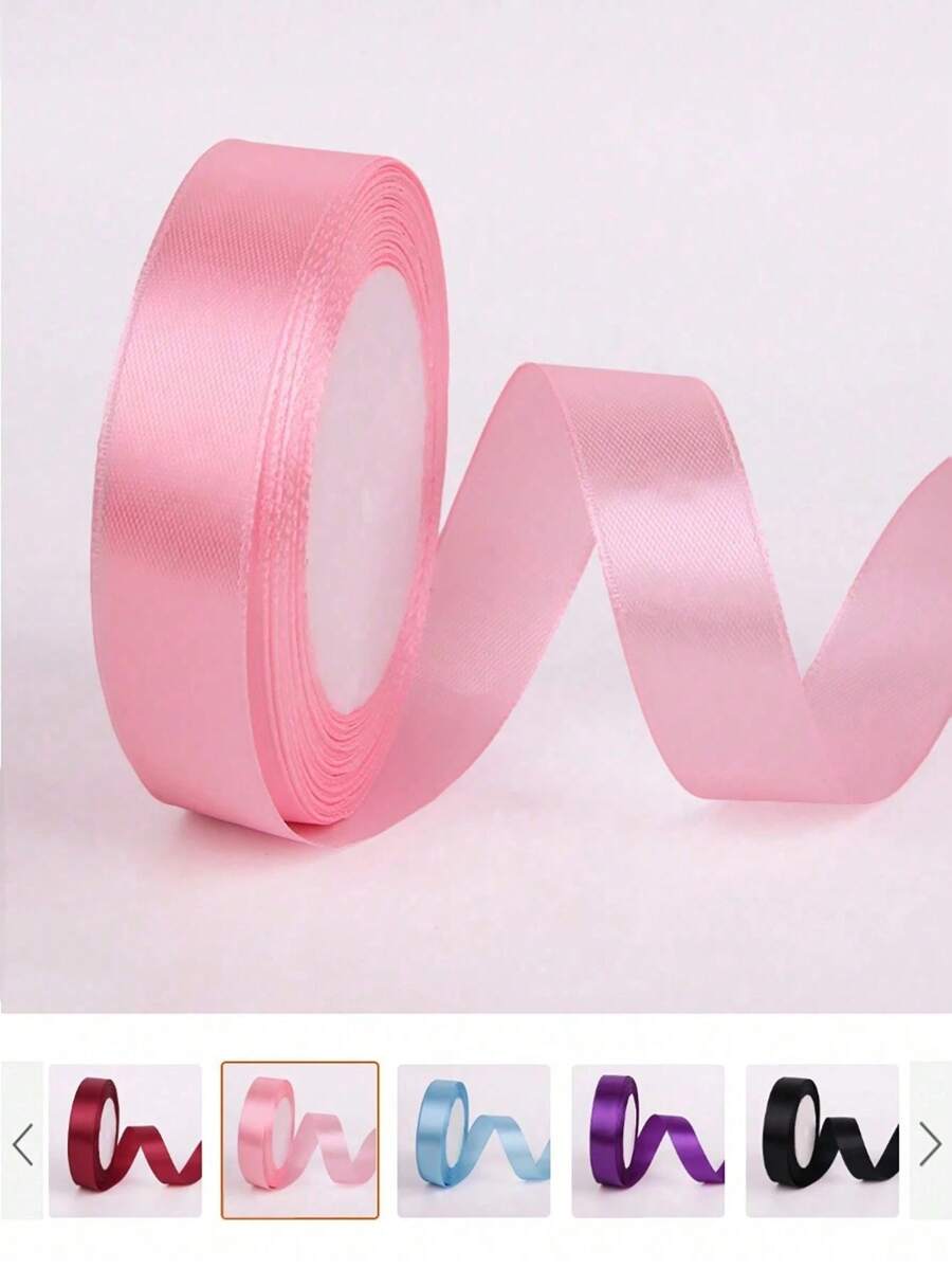 SHEIN 1 Cuộn Nơ Ruy Băng Satin 2Cm*22M, Nhiều Màu Hoàn Hảo Cho Nơ, Đám Cưới, Bao Bì Quà Tặng, Phụ Kiện Trang Sức, Tiệc Tùng, Lễ Hội, Trang Trí Bánh Và Nướng, Hộp Quà Tặng, Bó Hoa, Dấu Trang, Đồ May Vá Sáng Tạo, Trang Trí Nhà Cửa - Nhiều màu - Xem 1