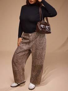 Forever 21 Autumn/Winter New Low Waist Peg-Leg Leopard Print Jeans - Multicolor - View 4