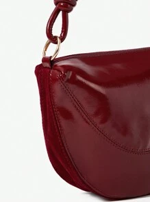 BizChic Bolso de hombro de mujer de color liso, de alta capacidad, para uso casual u oficina, bolso de mano rojo
