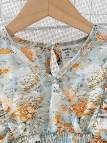 2pcs/Set Young Girl Shirred Sleeveless Top And Pants, Minimalist Style - Multicolor - View 3