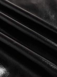 Manfinity VCAY Men's Casual PU Fabric Loose Fit Long Sleeve Jacket, Young Design, For Daily Wear, For Fall Winter