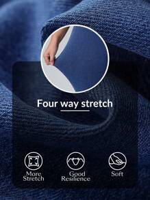 Flexra 女士休闲简约牛仔连体裤和背带裤，时尚日常穿着 - 藍色 - 查看 6