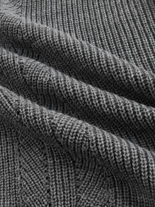 ROMWE 性感优雅撞色蕾丝露肩宽松套头衫