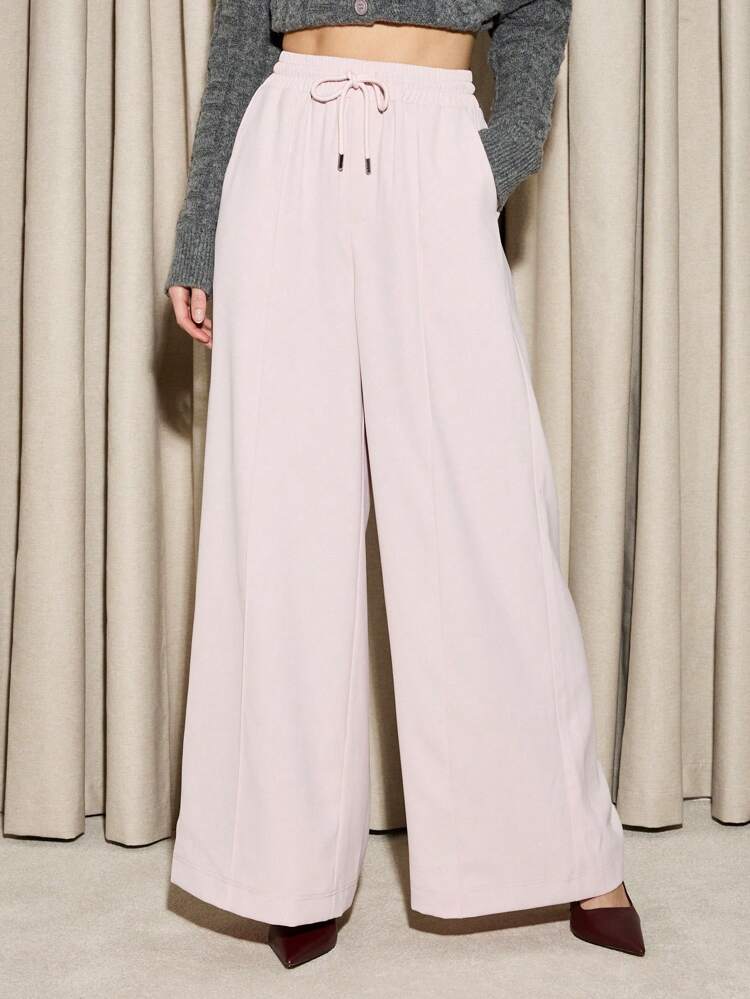 Tie Waist Wide Leg Trouser