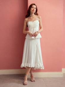MOTF PREMIUM RUFFLE HEM DRAPED SKIRT