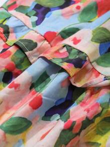 Dazy Kids Tween Girl Sleeveless Flower Print Simple Casual Dress Floral,Girls Summer Outfits,Back To School Clothes Vacation Easter - Red - View 8