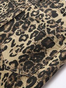 Manfinity LEGND Plus Size Men's Pockets Leopard Print Casual Jeans - Multicolor - View 5