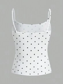 Muchica 夏季女士多色针织吊带背心，波尔卡圆点简约休闲时尚，适合日常穿着 - 彩色 - 查看 4