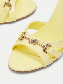 CUCCOO BIZCHIC Women's Elegant Simple Solid Color High Heel Sandals - Yellow - View 15