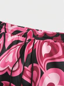 Manfinity RebelGame 大码男式宽松心形图案编织长裤