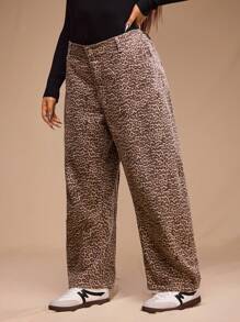 Forever 21 Autumn/Winter New Low Waist Peg-Leg Leopard Print Jeans - Multicolor - View 6