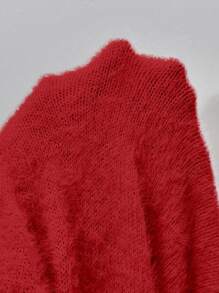 Celure Plus Size Women Loose Batwing Sleeve Beaded Knitted Sweater, Casual Pullover For Autumn & Winter