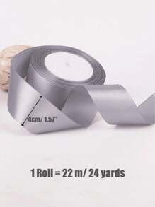 SHEIN 4厘米 X 22米缎带卷（1卷）- 多种颜色用于礼品包装、婚礼装饰、发饰、珠宝包装、DIY工艺品、蛋糕装饰、派对用品、花束、书签、家居装饰、缝纫项目、节日DIY、礼品盒和创意艺术 - 彩色 - 查看 4